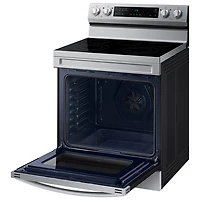 Cuisinière électrique autonome à 5 éléments avec ventilateur à convection et friture à air chaud 6,3 pi³ 30 po de Samsung (NE63A6515SS/AC) - Inox