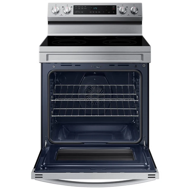 Cuisinière électrique autonome à 5 éléments avec ventilateur à convection et friture à air chaud 6,3 pi³ 30 po de Samsung (NE63A6515SS/AC) - Inox
