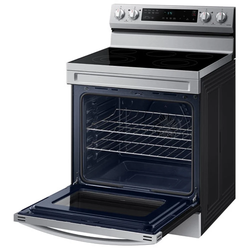 Cuisinière électrique autonome à 5 éléments avec ventilateur à convection et friture à air chaud 6,3 pi³ 30 po de Samsung (NE63A6515SS/AC) - Inox
