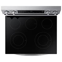 Cuisinière électrique autonome à 5 éléments avec ventilateur à convection et friture à air chaud 6,3 pi³ 30 po de Samsung (NE63A6515SS/AC) - Inox