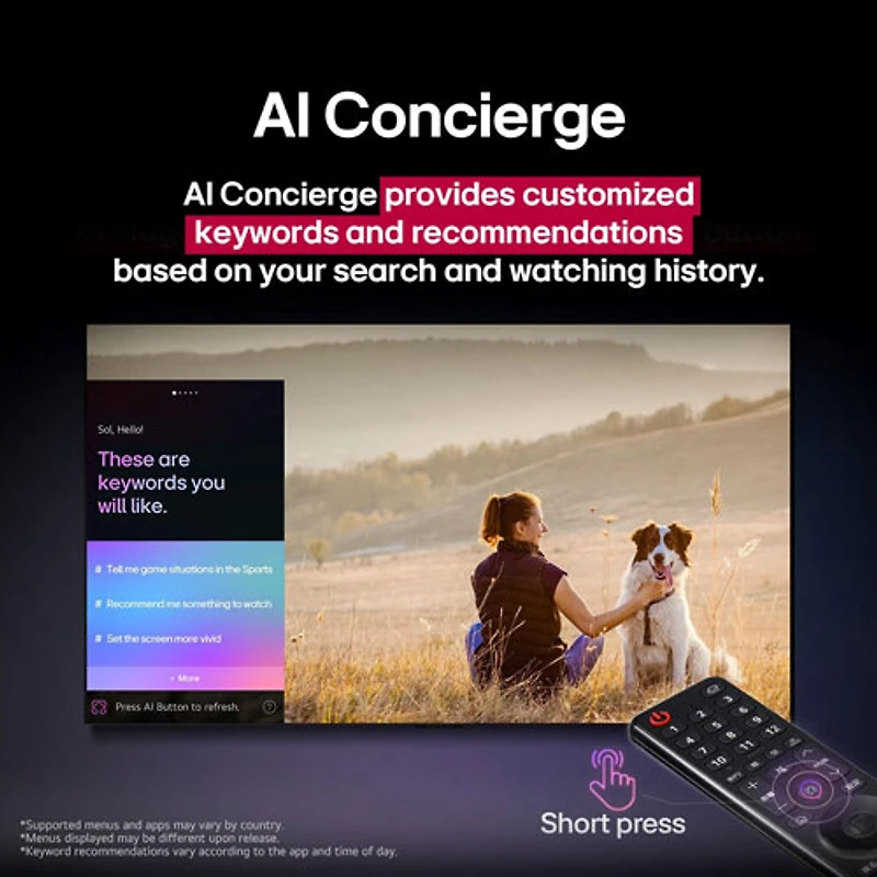 Téléviseur intelligent ACL HDR UHD 4K AI UA79 de 75 po AI UA79 série UA7900 de LG (75UA7900YUA) - 2025 - Exclusivité Best Buy