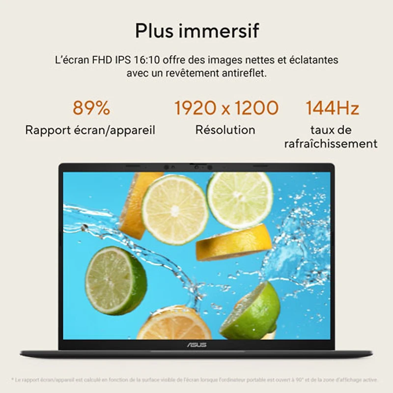 Portable IA Vivobook S16 de 16 po avec souris d'ASUS - Gris mat (Ryzen 7 260 d'AMD/RAM 32 Go/SSD 1 To/Windows 11 Famille)