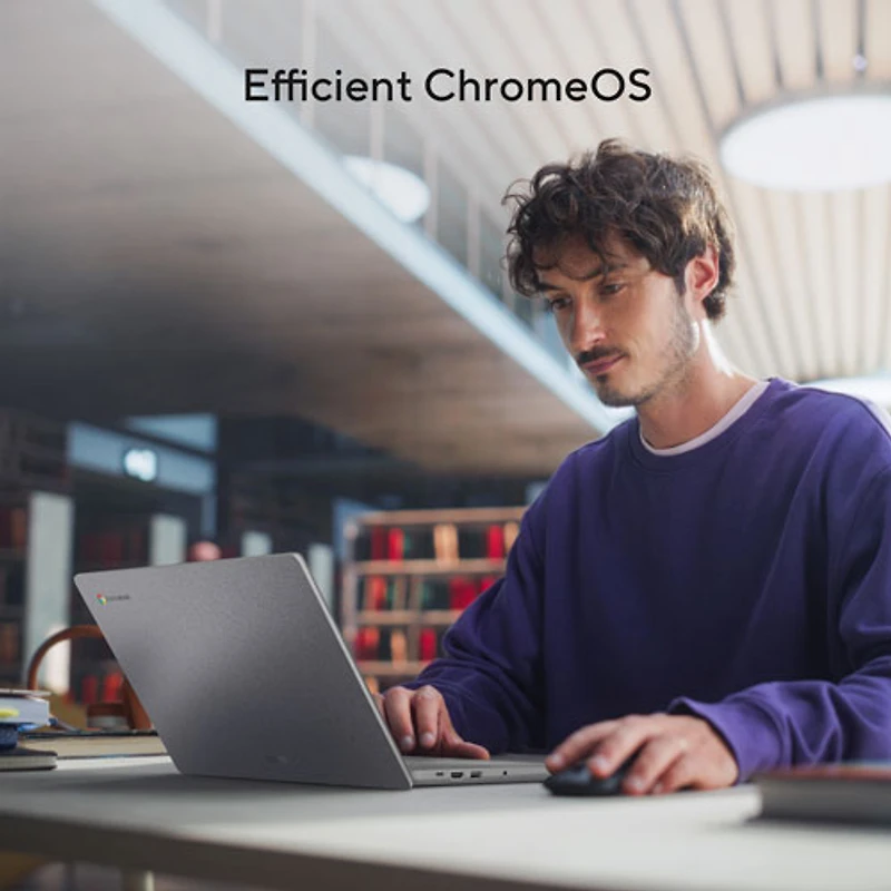 Chromebook 14 po CX14 d'ASUS - Gris pur (Celeron N4500 d'Intel/RAM 4 Go/eMMC 64 Go/ChromeOS)