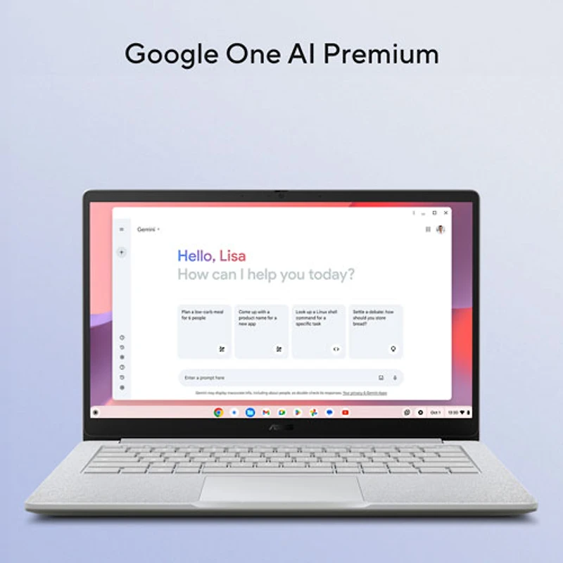 Chromebook 14 po CX14 d'ASUS - Gris pur (Celeron N4500 d'Intel/RAM 4 Go/eMMC 64 Go/ChromeOS)