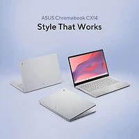Chromebook 14 po CX14 d'ASUS - Gris pur (Celeron N4500 d'Intel/RAM 4 Go/eMMC 64 Go/ChromeOS)