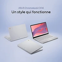 Chromebook 14 po CX14 d'ASUS - Gris pur (Celeron N4500 d'Intel/RAM 4 Go/eMMC 64 Go/ChromeOS)