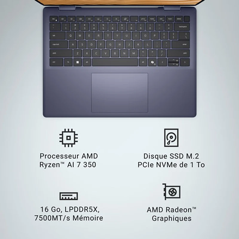 Dell 14" Touchscreen 2-in-1 Laptop - Midnight Blue (AMD Ryzen AI 7 350/16GB RAM/1TB SSD)