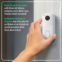 Système avec sonnette vidéo Wi-Fi 1440p de Blink