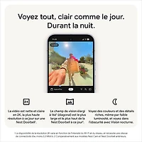 Sonnette vidéo Wi-Fi (avec fil) Google Nest (3e génération) - Neige