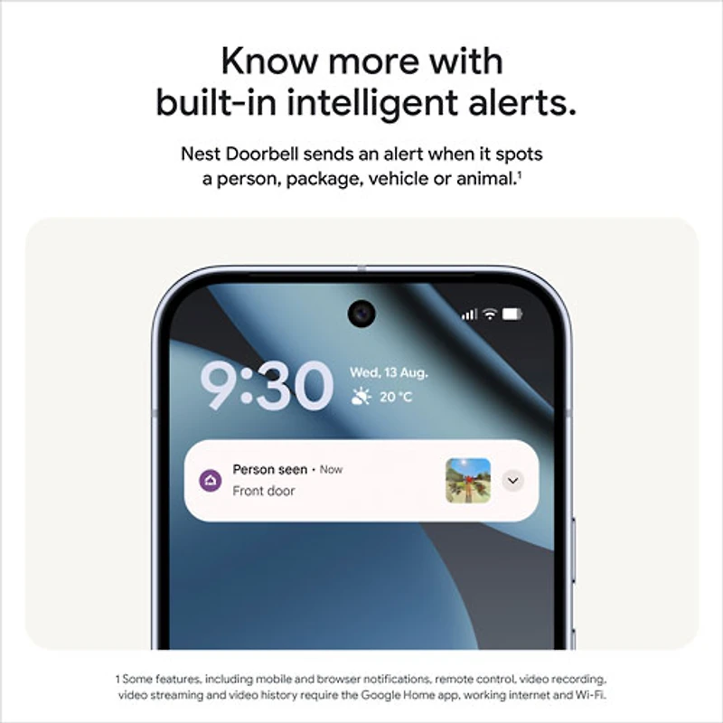 Sonnette vidéo Wi-Fi (avec fil) Nest de Google (3e génération