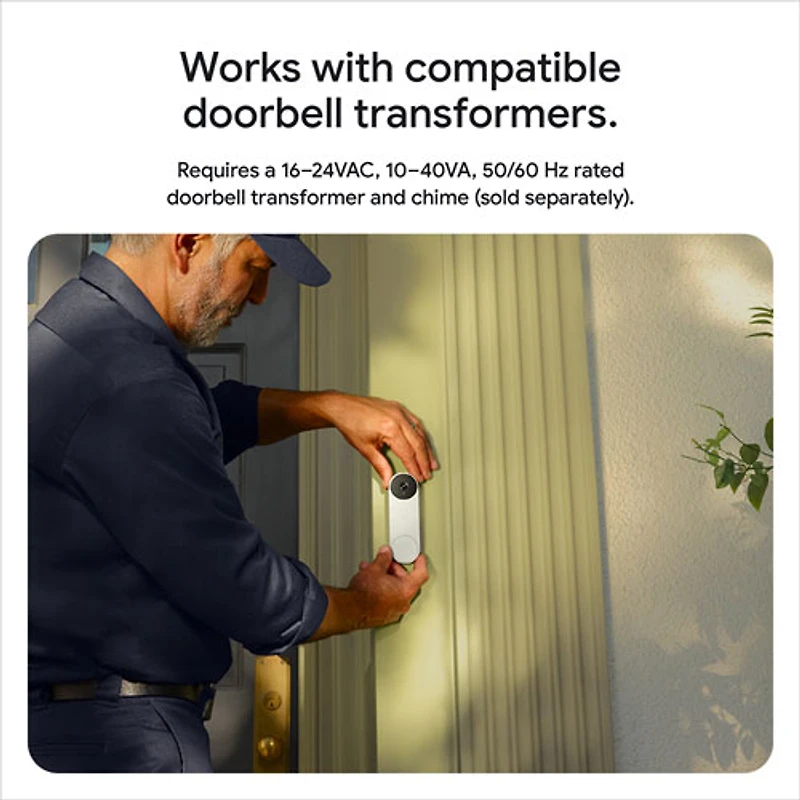 Sonnette vidéo Wi-Fi (avec fil) Nest de Google (3e génération