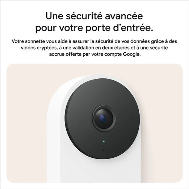 Sonnette vidéo Wi-Fi (avec fil) Nest de Google (3e génération