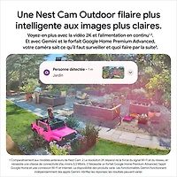 Caméra de surveillance extérieure avec fil Nest Cam de Google (2e génération