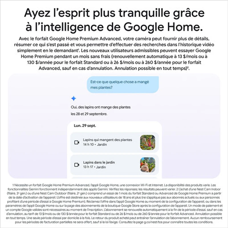 Caméra de surveillance extérieure avec fil Nest Cam de Google (2e génération