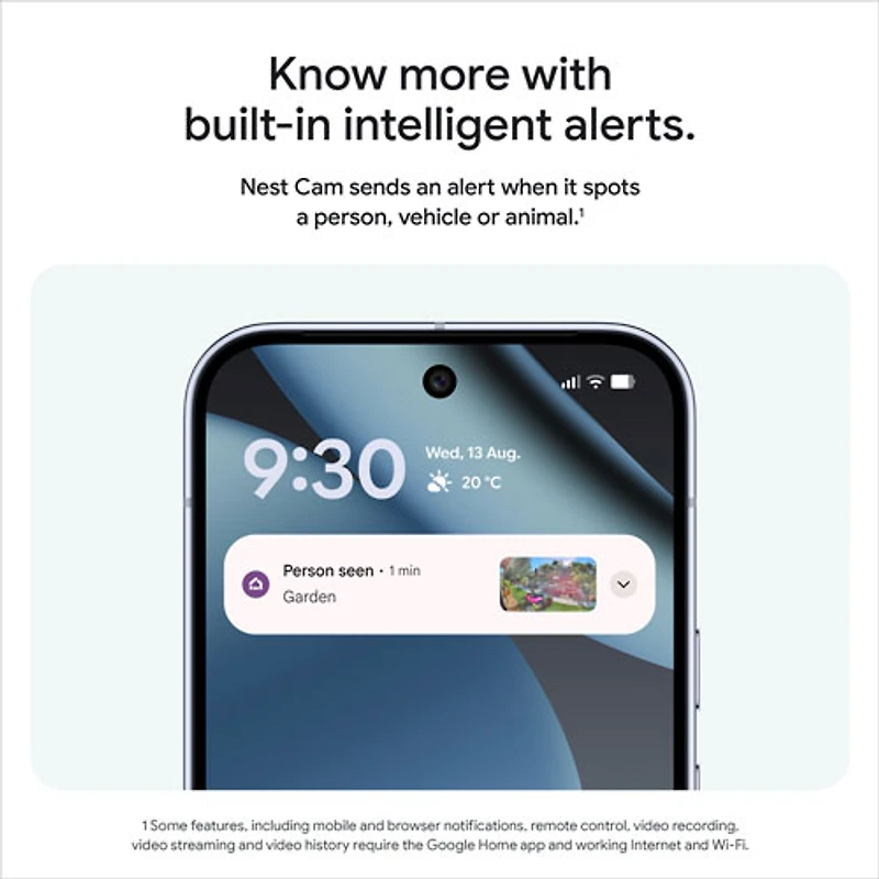 Caméra de surveillance extérieure avec fil Nest Cam de Google (2e génération