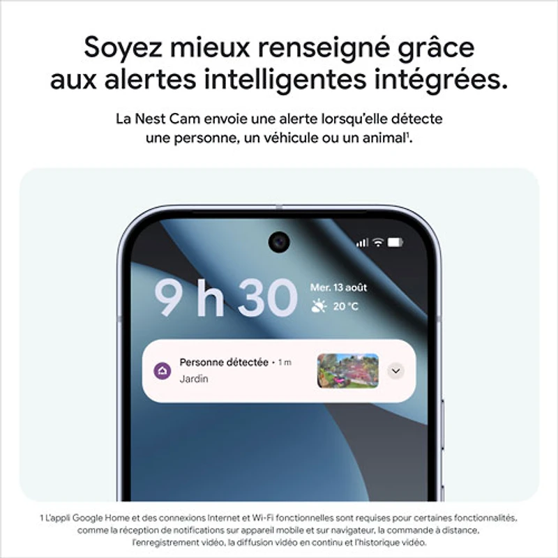 Caméra de surveillance extérieure avec fil Nest Cam de Google (2e génération