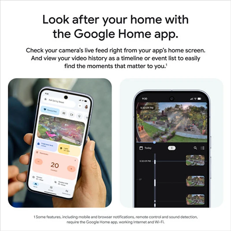 Caméra de surveillance extérieure avec fil Nest Cam de Google (2e génération