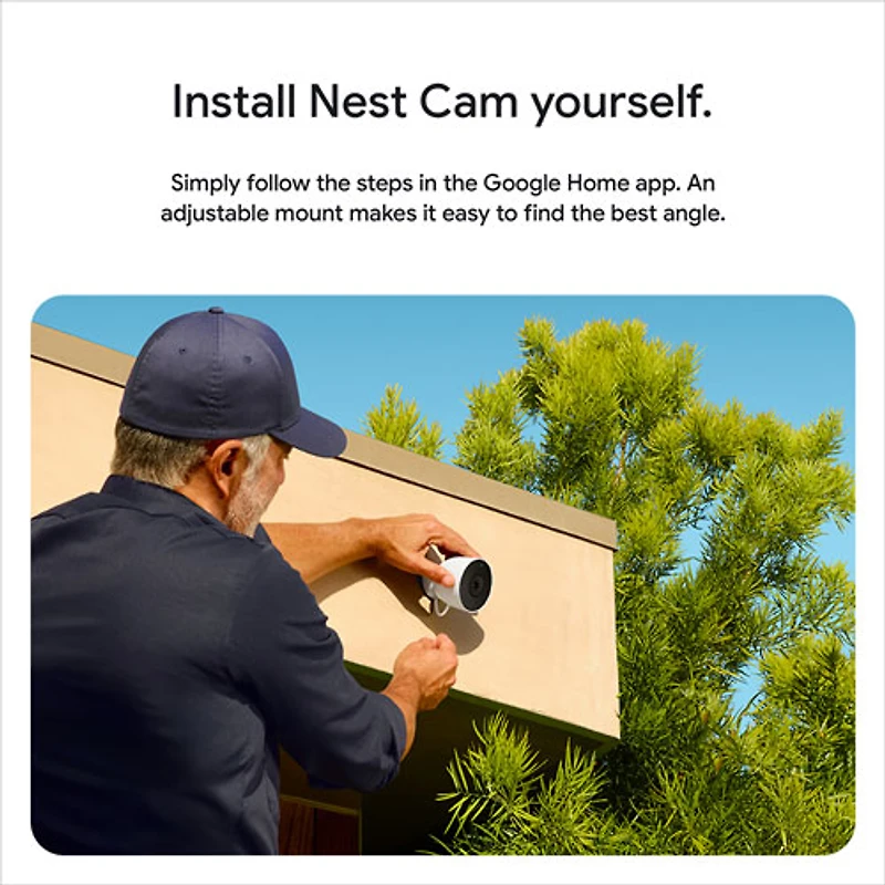 Caméra de surveillance extérieure avec fil Nest Cam de Google (2e génération