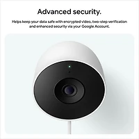 Caméra de surveillance extérieure avec fil Nest Cam de Google (2e génération