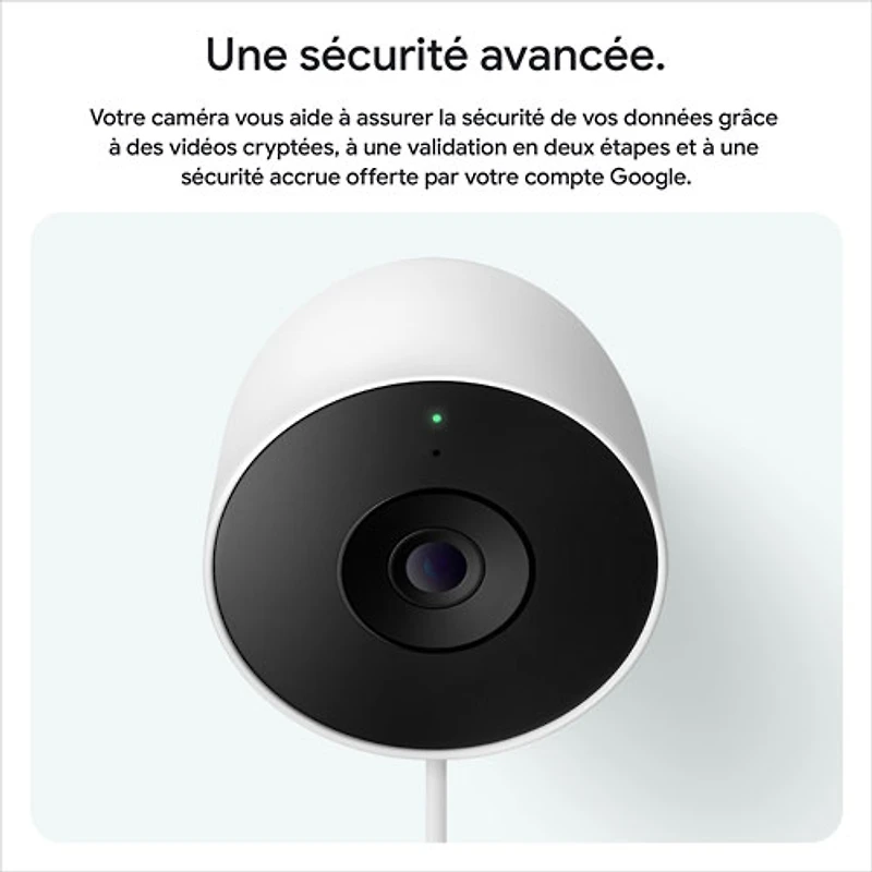 Caméra de surveillance extérieure avec fil Nest Cam de Google (2e génération