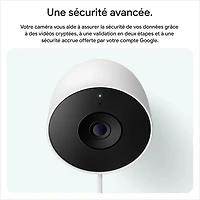 Caméra de surveillance extérieure avec fil Nest Cam de Google (2e génération