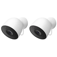 Caméra de surveillance extérieure avec fil Nest Cam de Google (2e génération) - Neige - Paquet de 2