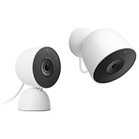 Caméra de surveillance extérieure avec fil Nest Cam de Google (2e génération) - Neige - Paquet de 2