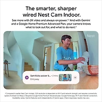 Caméra de surveillance intérieure avec fil Nest Cam de Google (3e génération) - Neige