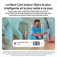 Caméra de surveillance intérieure avec fil Nest Cam de Google (3e génération) - Neige