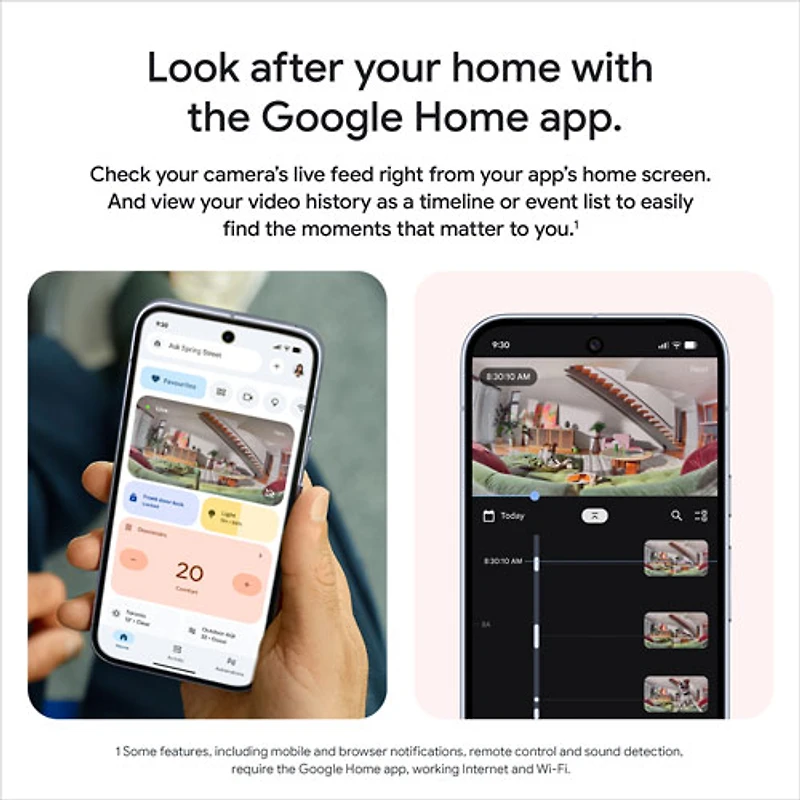 Caméra de surveillance intérieure avec fil Nest Cam de Google (3e génération) - Neige