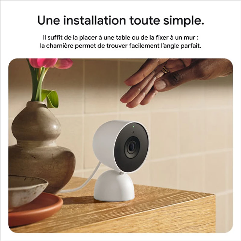Caméra de surveillance intérieure avec fil Nest Cam de Google (3e génération) - Neige