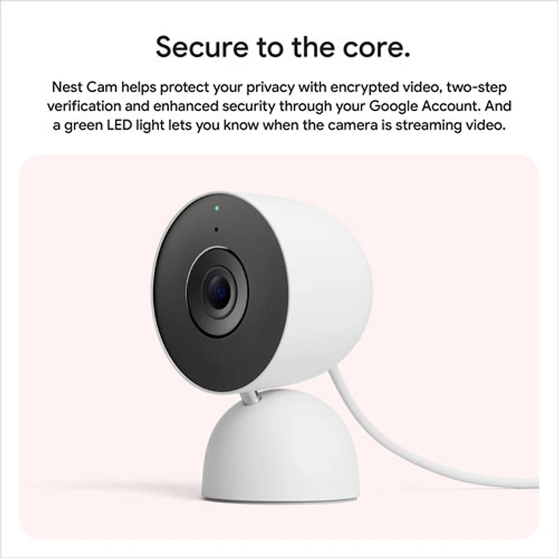 Caméra de surveillance intérieure avec fil Nest Cam de Google (3e génération) - Neige