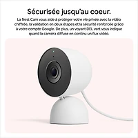 Caméra de surveillance intérieure avec fil Nest Cam de Google (3e génération) - Neige