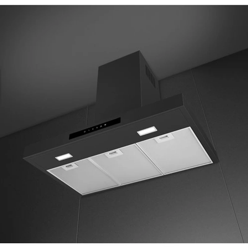 Hotte murale de 30 po de Smeg (KBTU30AN) - Noir mat