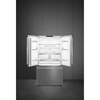 Réfrigérateur à deux portes 20,5 pi³ 36 po avec distributeur d'eau et de glaçons 20,5 pi³ 36 po de Smeg (FD36UXIW) - Inox