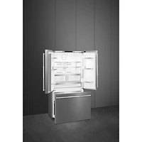Réfrigérateur à deux portes 20,5 pi³ 36 po avec distributeur d'eau et de glaçons 20,5 pi³ 36 po de Smeg (FD36UXIW) - Inox