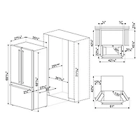 Réfrigérateur à deux portes 20,5 pi³ 36 po avec distributeur d'eau et de glaçons 20,5 pi³ 36 po de Smeg (FD36UXIW) - Inox