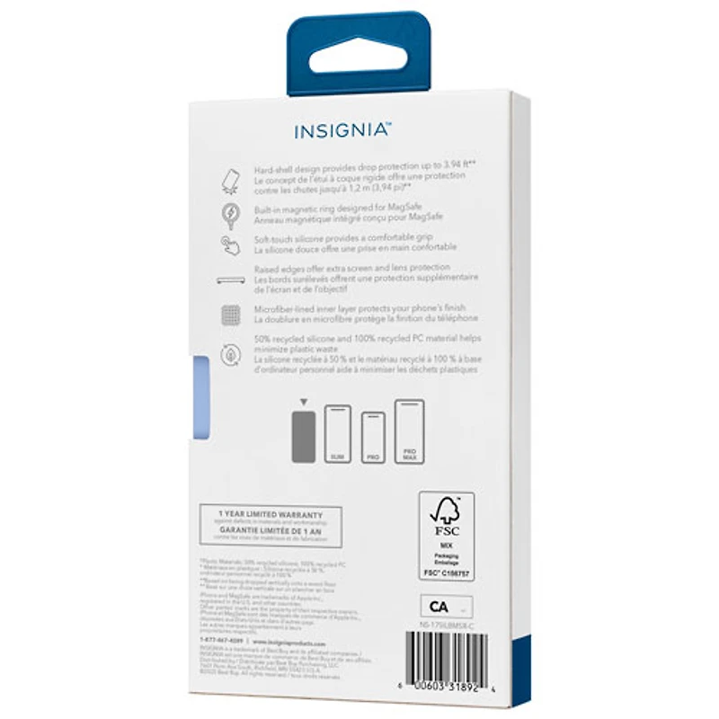 Étui souple ajusté en silicone avec MagSafe d'Insignia pour iPhone 17 - Noir