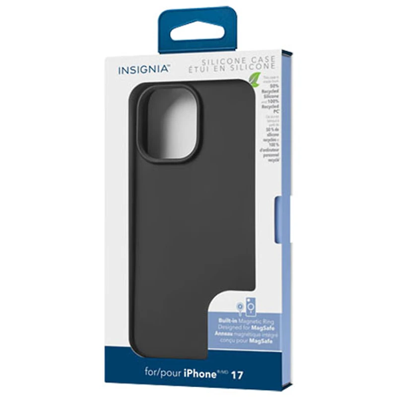 Insignia Silicone Fitted Soft Shell Case with MagSafe for iPhone 17 - Black