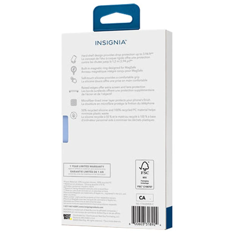 Insignia Silicone Fitted Soft Shell Case with MagSafe for iPhone 17 - Black