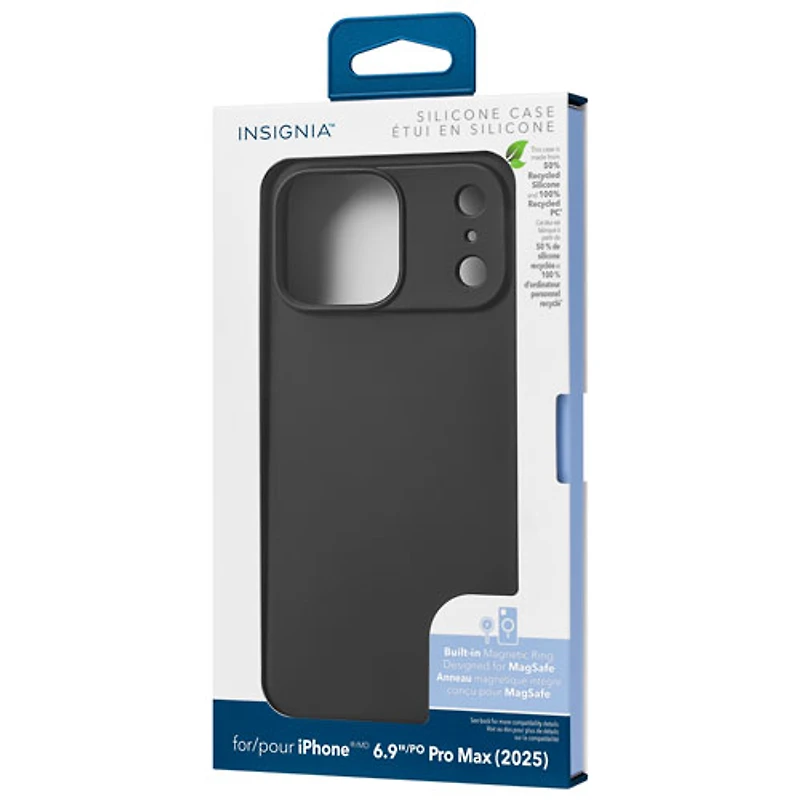 Insignia Silicone Fitted Soft Shell Case with MagSafe for iPhone 17 Pro Max - Black