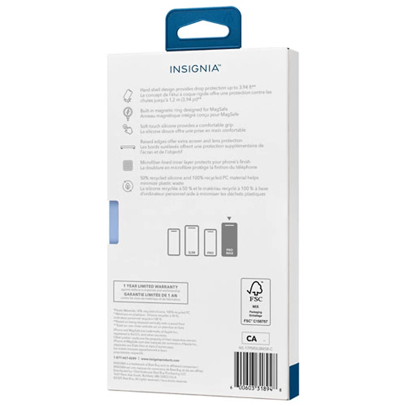 Insignia Silicone Fitted Soft Shell Case with MagSafe for iPhone 17 Pro Max - Black
