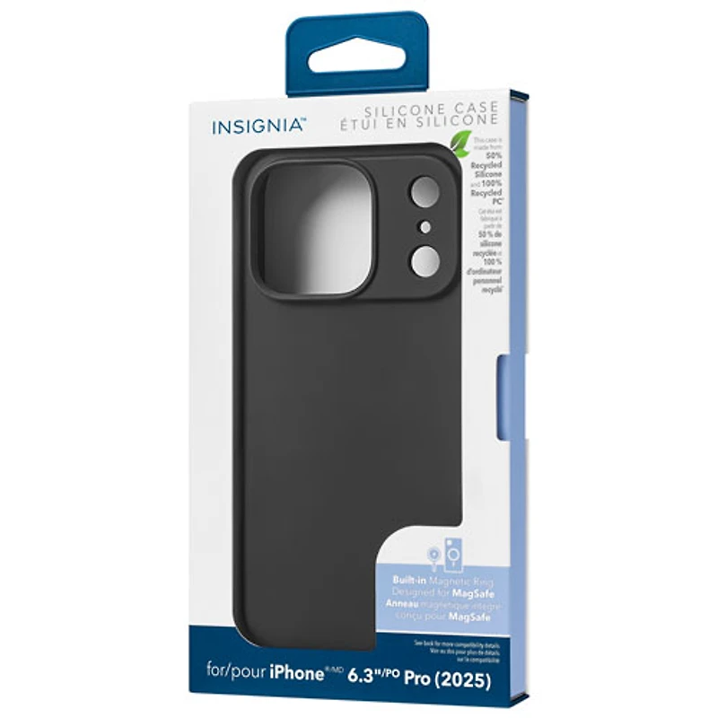 Insignia Silicone Fitted Soft Shell Case with MagSafe for iPhone 17 Pro - Black