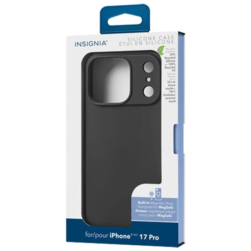 Insignia Silicone Fitted Soft Shell Case with MagSafe for iPhone 17 Pro - Black