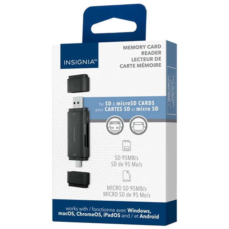 Insignia USB-C/USB 3.0 to SD/MicroSD Memory Card Reader - Only at Best Buy