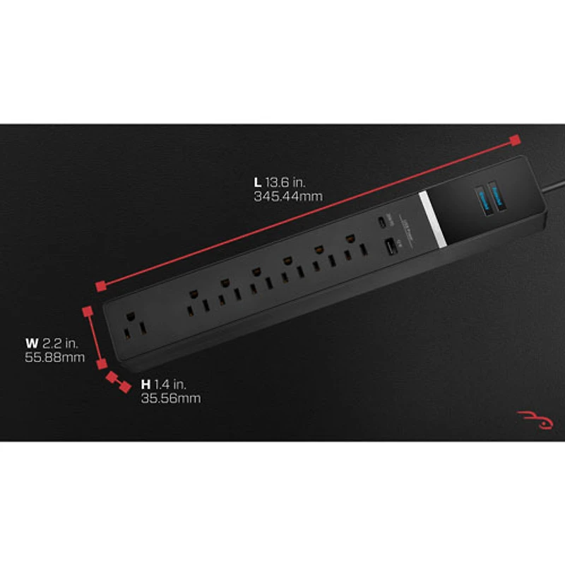 Rocketfish 7-Outlet Surge Protector with USB-A/USB-C Ports