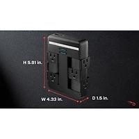 Parasurtenseur à 6 prises avec 2 ports USB de Rocketfish - Exclusivité Best Buy