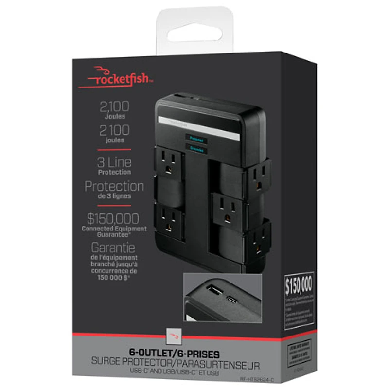 Rocketfish 6-Outlet/2-USB Surge Protector - Only at Best Buy