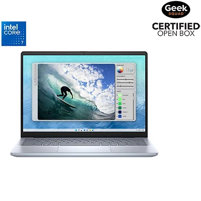 Boîte ouverte - Portable de 14 po Inspiron de Dell - Bleu glacier (Core 7-150U d'Intel/RAM 16 Go/SSD 1 To)