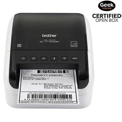 Boîte ouverte - Imprimante d'étiquettes professionnelles Brother avec multiples connexions (QL-1110NWBC) - Blanc/Noir